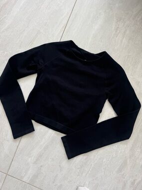 Forever 21 Black Active Ribbed Top with back cut out detail